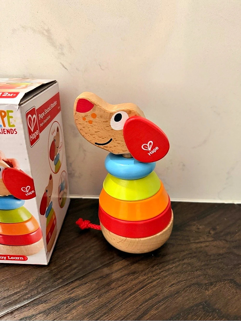 Hape Pepe dog stacker toy (NO SOUND)